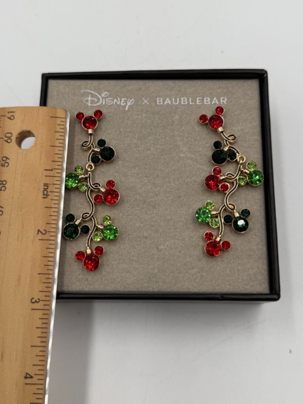 Baublebar Disney Red & Green Mickey Mouse Christmas String Light Dangle Earrings - Picture 4 of 6